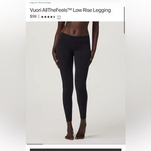 Vuori All the Feels low Rise black legging XS